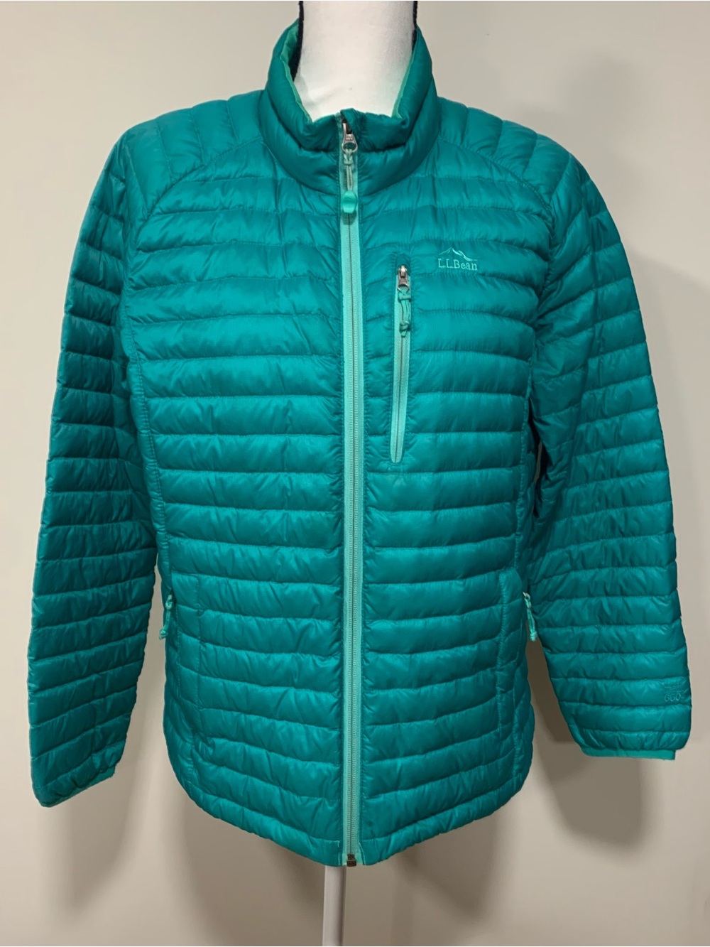 L.L.Bean Jacket Girls XL 18 Green Goose DownTek Double Up Puffer Lightweight 650